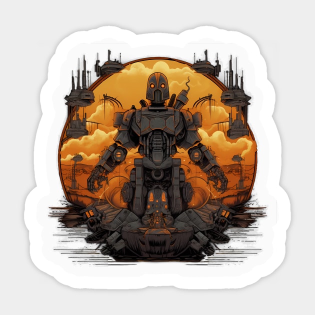 Artificial Intelligence AI Singularity Cyborg Robot Sticker by MLArtifex